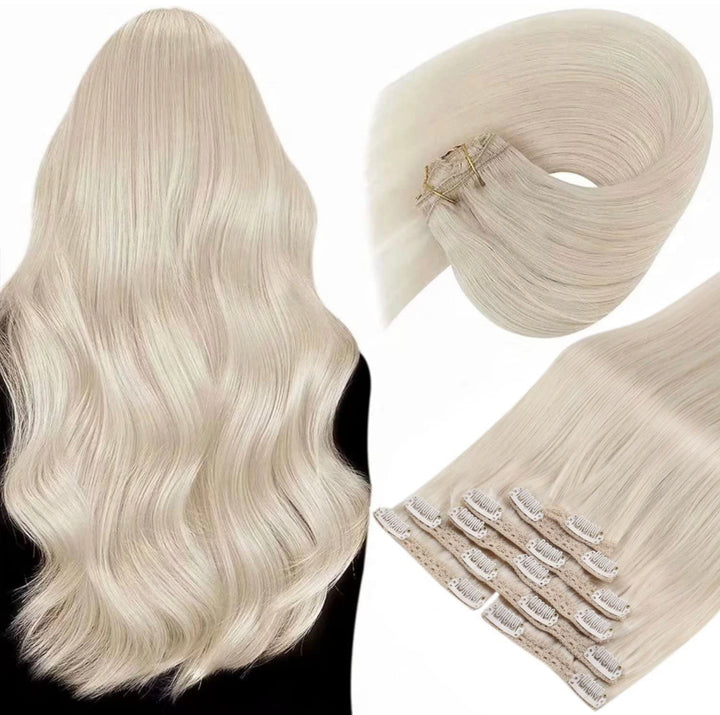 Platinum Blonde  #M60/ice Clip Hair Extensions