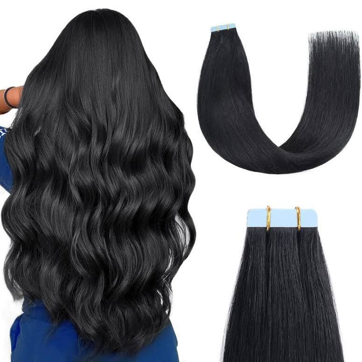 Onyx Black #1 Tape in hair extensions